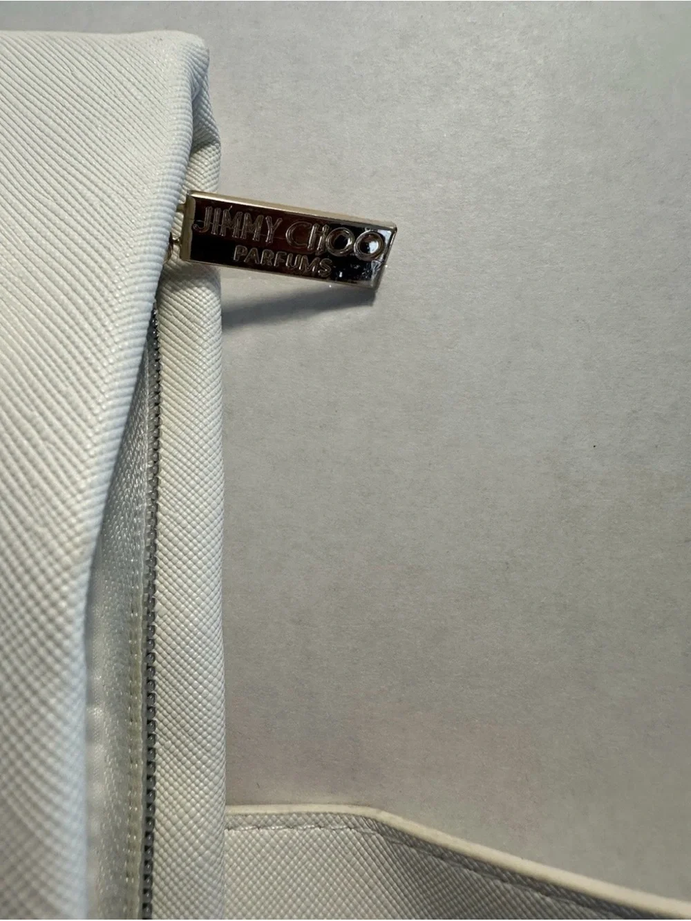 Jimmy Choo White and Gold Glitter Bottom Tote